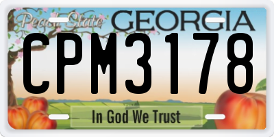 GA license plate CPM3178