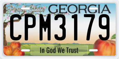GA license plate CPM3179