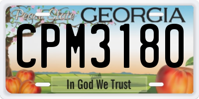 GA license plate CPM3180