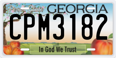 GA license plate CPM3182