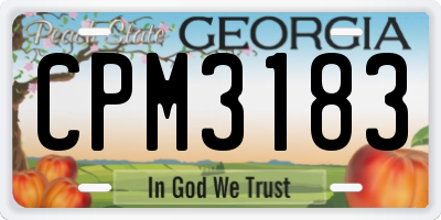 GA license plate CPM3183