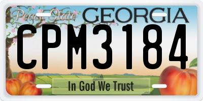 GA license plate CPM3184
