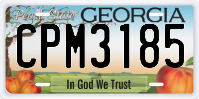 GA license plate CPM3185