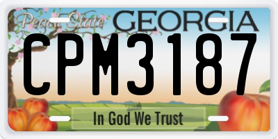 GA license plate CPM3187