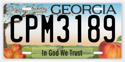 GA license plate CPM3189