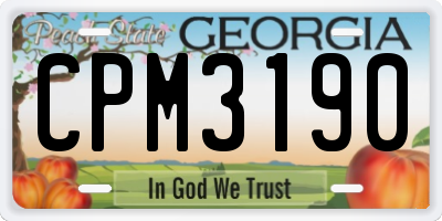 GA license plate CPM3190