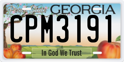 GA license plate CPM3191