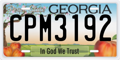 GA license plate CPM3192