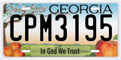 GA license plate CPM3195