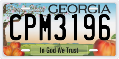 GA license plate CPM3196