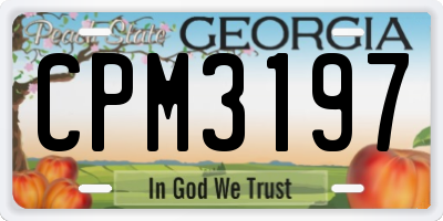 GA license plate CPM3197