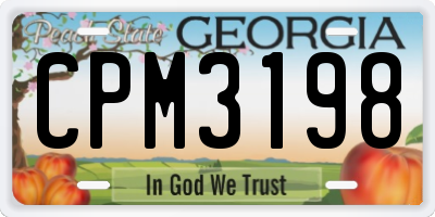 GA license plate CPM3198