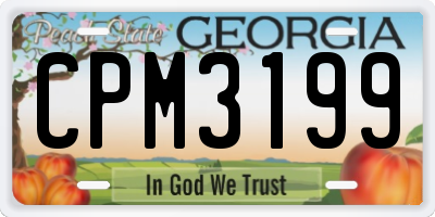 GA license plate CPM3199