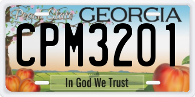 GA license plate CPM3201