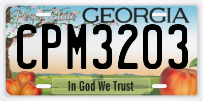 GA license plate CPM3203