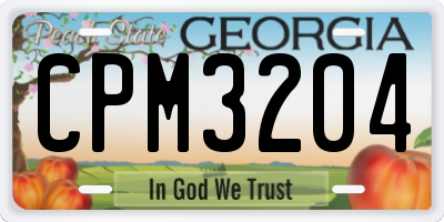 GA license plate CPM3204