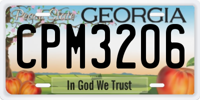 GA license plate CPM3206