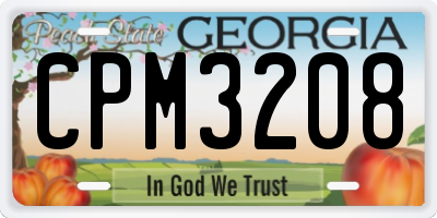 GA license plate CPM3208