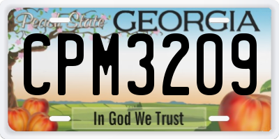 GA license plate CPM3209