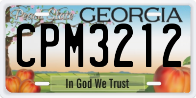 GA license plate CPM3212