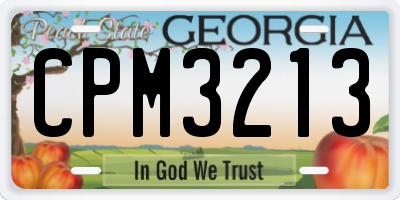 GA license plate CPM3213