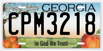 GA license plate CPM3218