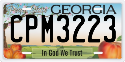 GA license plate CPM3223