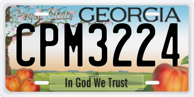 GA license plate CPM3224