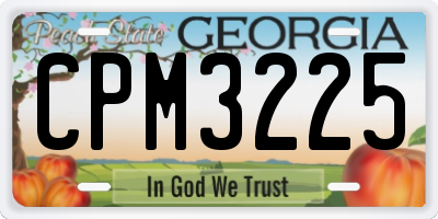 GA license plate CPM3225