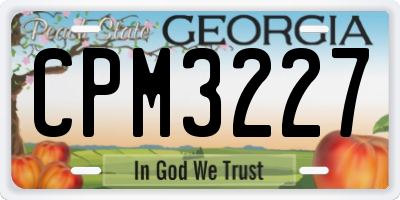 GA license plate CPM3227