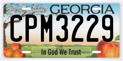 GA license plate CPM3229