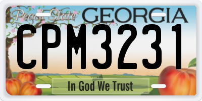 GA license plate CPM3231