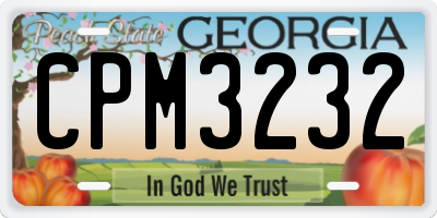 GA license plate CPM3232