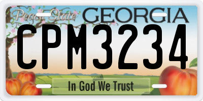 GA license plate CPM3234