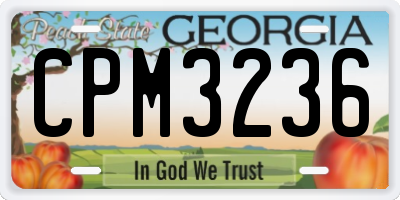 GA license plate CPM3236