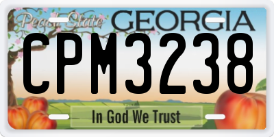 GA license plate CPM3238
