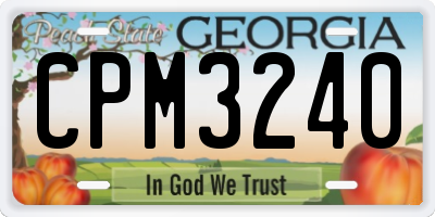 GA license plate CPM3240