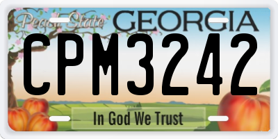 GA license plate CPM3242
