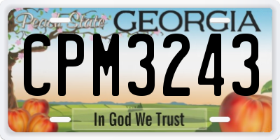 GA license plate CPM3243