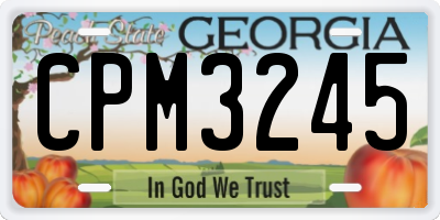 GA license plate CPM3245