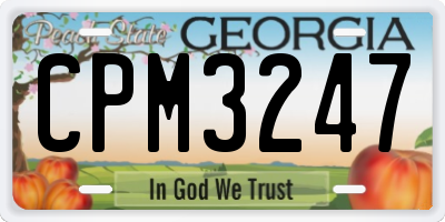 GA license plate CPM3247