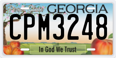 GA license plate CPM3248