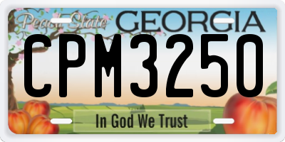 GA license plate CPM3250