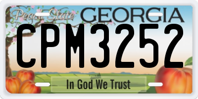 GA license plate CPM3252