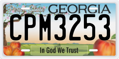 GA license plate CPM3253
