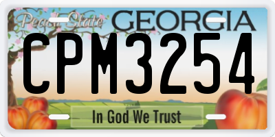 GA license plate CPM3254