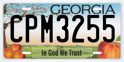 GA license plate CPM3255