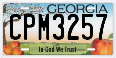 GA license plate CPM3257