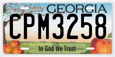 GA license plate CPM3258