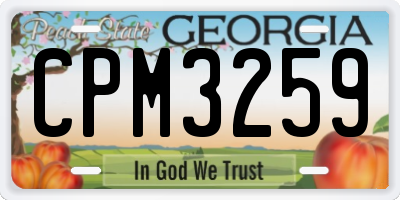 GA license plate CPM3259
